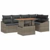 vidaXL Conjunto de sof&aacute; de jard&iacute;n 6 uds. Gris Polirat&aacute;n