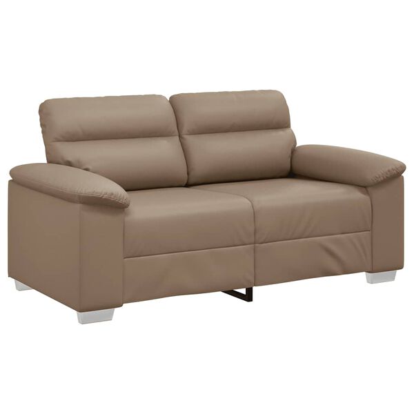 vidaXL Sof&aacute; de 2 plazas Cappuccino 160x81x84 cm Piel sint&eacute;tica