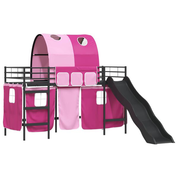 vidaXL Estructura de litera para ni&ntilde;os Negro y Rosa 99,5 x 190 cm