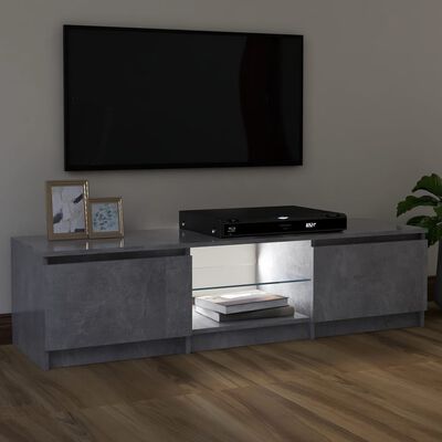 vidaXL Mueble de TV con luces LED gris hormigón 120x30x35,5 cm