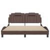 vidaXL Estructura de cama Viana sin colch&oacute;n cuero sint&eacute;tico marr&oacute;n 160x200cm