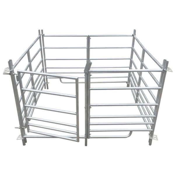vidaXL Corral para ovejas de 4 paneles acero galvanizado 137x137x92 cm