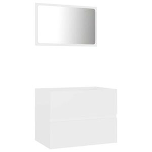 vidaXL Juego de muebles de baño 2 pzas madera contrachapada blanco