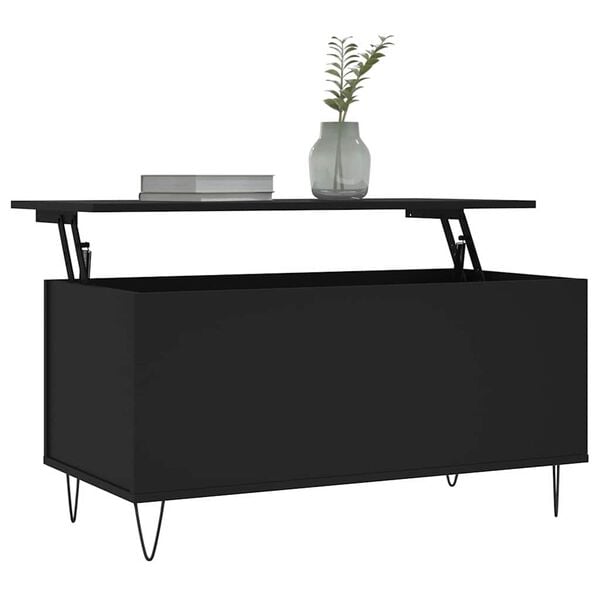 vidaXL Mesa de centro madera contrachapada negro 90x44,5x45 cm