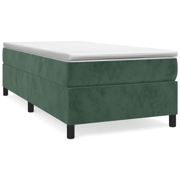 vidaXL Estructura de cama con somier terciopelo verde oscuro 90x200cm