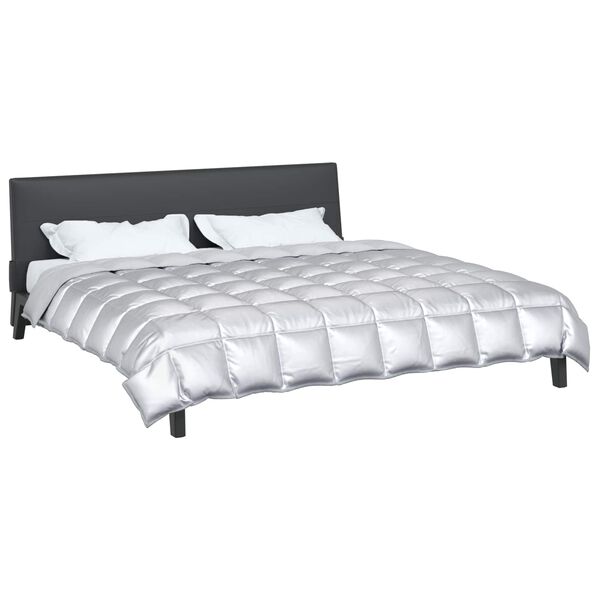 vidaXL Edred&oacute;n de Invierno Plateado 200 x 200 cm Sat&eacute;n y Microfibra