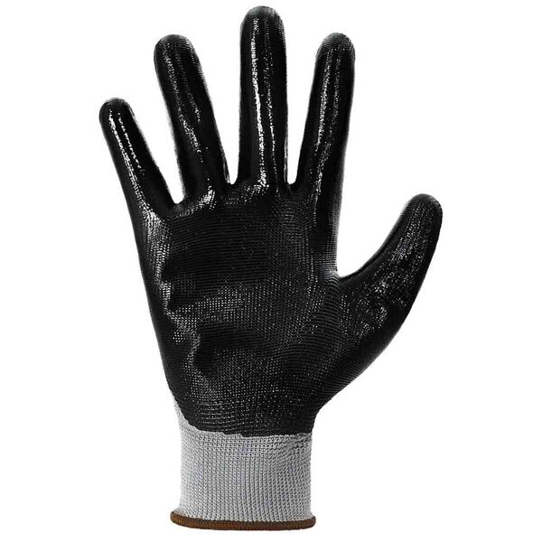 vidaXL Guantes de Trabajo 24 pcs Gris y Negro 8 / m Poli&eacute;ster