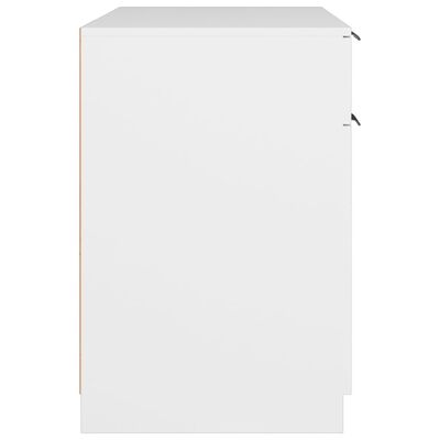 vidaXL Escritorio de madera contrachapada blanco 100x50x75 cm