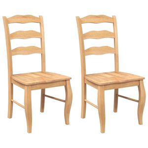 vidaXL Sillas de comedor (2 unidades) de madera maciza natural y caucho