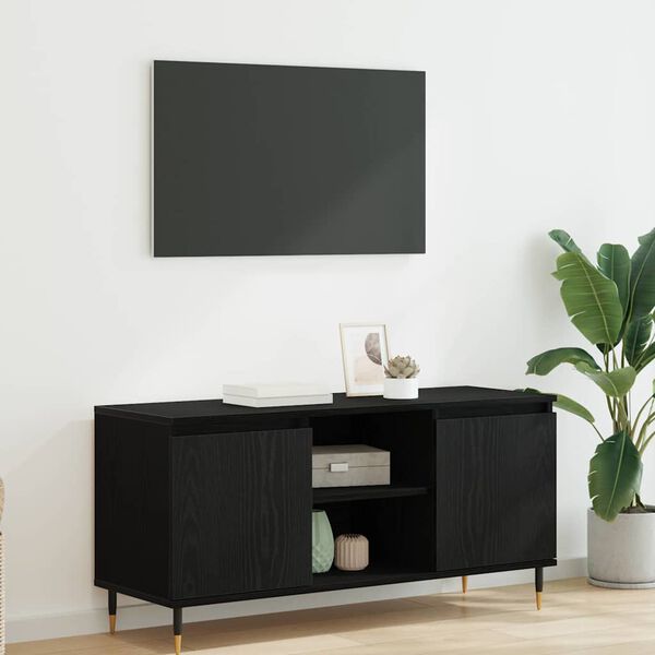vidaXL Gabinete de TV Roble Negro 104 x 35 x 50 cm