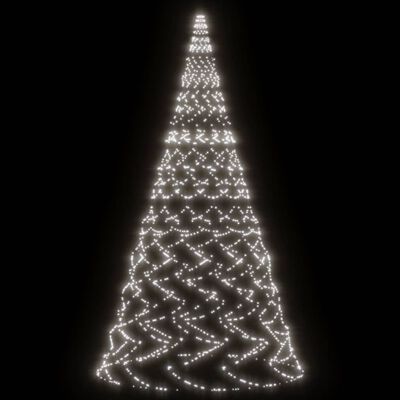 vidaXL Árbol de Navidad en asta bandera 3000 LED blanco frío 800 cm