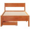 vidaXL Cama sin colch&oacute;n madera maciza de pino marr&oacute;n cera 100x200 cm