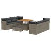 vidaXL Conjunto de sof&aacute;s de jard&iacute;n 11 uds. Gris rat&aacute;n sint&eacute;tico