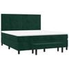 vidaXL Cama box spring con colch&oacute;n terciopelo verde oscuro 180x200 cm