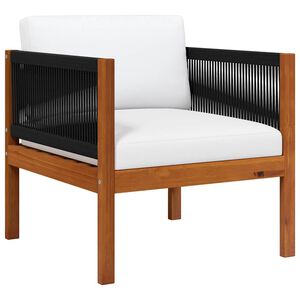 vidaXL Silla de jard&iacute;n con coj&iacute;n madera maciza de acacia