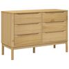 vidaXL C&oacute;moda cajonera FLORO madera maciza de pino marr&oacute;n cera