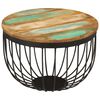 vidaXL Mesa de centro madera maciza reciclada y acero &Oslash;50x35 cm
