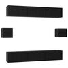 vidaXL Conjunto de mueble de TV 8 pcs Roble Negro Madera de ingenier&iacute;a