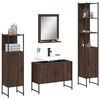 vidaXL Set de muebles de ba&ntilde;o 4 pzas madera contrachapada marr&oacute;n roble