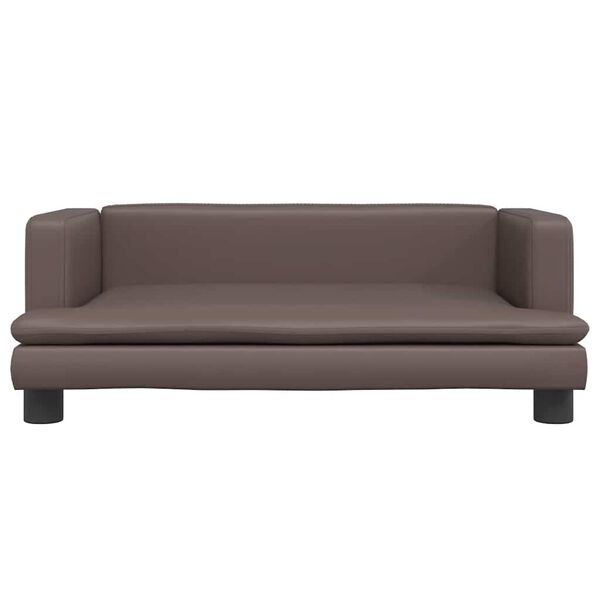 vidaXL Cama para perros de cuero sint&eacute;tico marr&oacute;n 80x45x30 cm