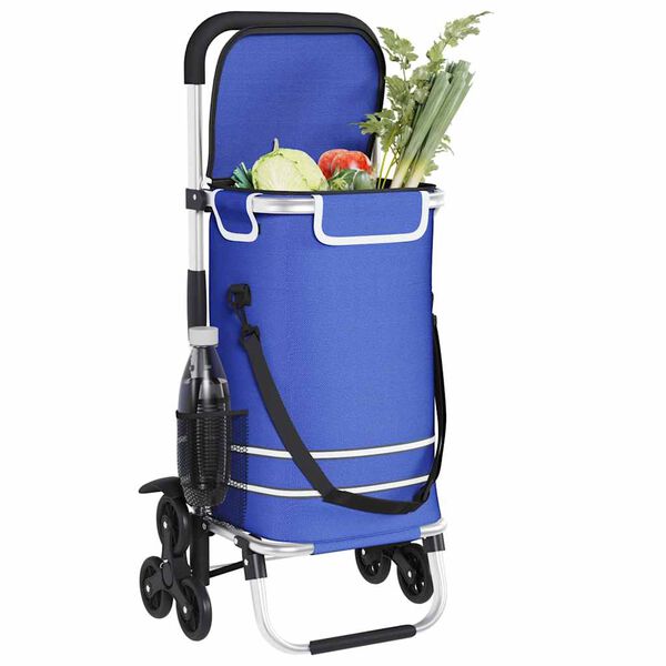 vidaXL Carro de compras Azul 47 x 39 x 100,5 cm Tela Oxford