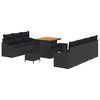 vidaXL Conjunto de sof&aacute;s de jard&iacute;n 10 uds. Negro rat&aacute;n sint&eacute;tico