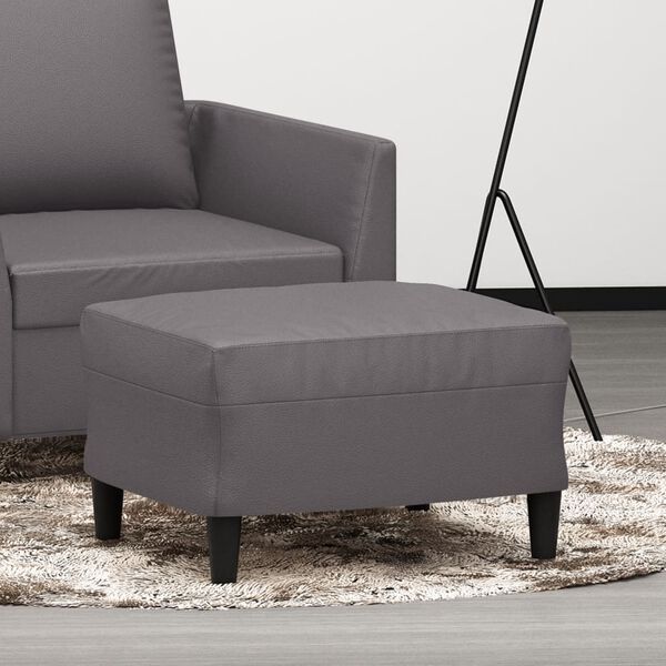 vidaXL Reposapi&eacute;s de cuero sint&eacute;tico gris 60x50x41 cm