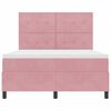 vidaXL Cama Box Spring LED con colch&oacute;n Rosa 140 x 200 cm tela