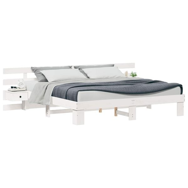 vidaXL Estructura de cama 200 x 200 cm Madera de pino macizo