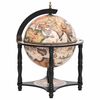 vidaXL Botellero globo terr&aacute;queo madera maciza eucalipto negro