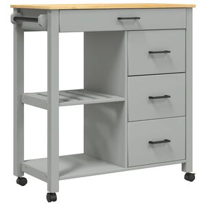 vidaXL Carrito de cocina MONZA madera maciza de pino 84x40x88,5 cm