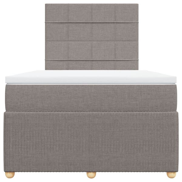 vidaXL Cama box spring con colch&oacute;n tela gris taupe 120x200 cm