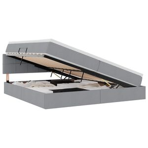 vidaXL Cama con almacenamiento y colch&oacute;n Gris Claro 200 x 200 cm
