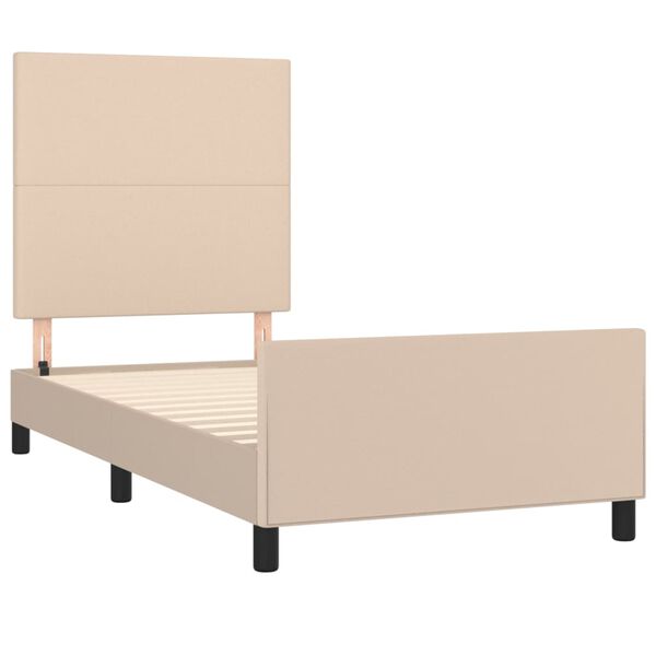 vidaXL Estructura cama sin colch&oacute;n cuero sint&eacute;tico capuchino 80x200 cm