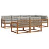 vidaXL Conjunto de sof&aacute;s de exterior 8 uds. Natural y Gris Claro