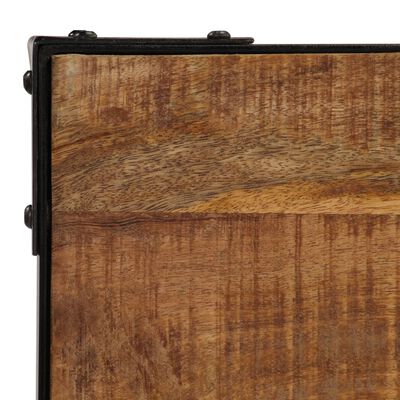 vidaXL Mesa de comedor madera maciza de mango rugosa y acero 120 cm