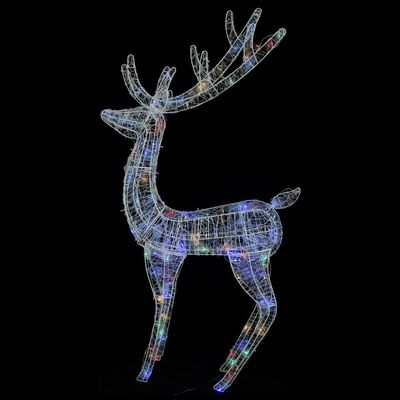 vidaXL Renos de Navidad acrílico 250 LED 3 uds multicolor 180 cm