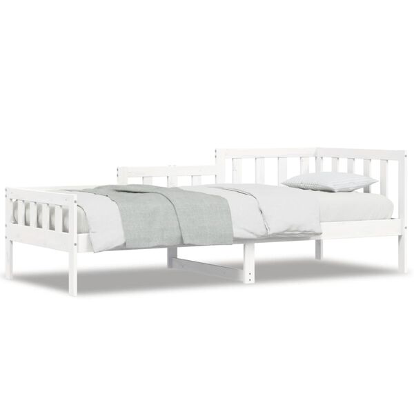 vidaXL Sof&aacute; cama sin colch&oacute;n madera maciza de pino blanco 90x200 cm