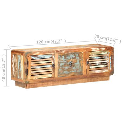 vidaXL Mueble para la TV madera maciza reciclada 120x30x40 cm
