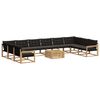 vidaXL Conjunto de sof&aacute;s de exterior 11 uds. 10 plaza Blanco y Negro