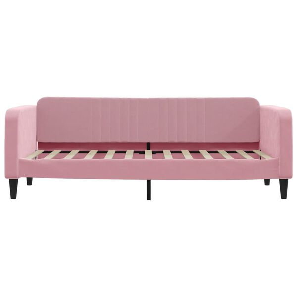 vidaXL Sof&aacute; cama sin colch&oacute;n terciopelo rosa 80x200 cm
