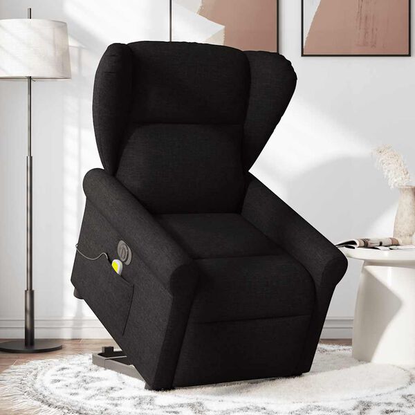 vidaXL Sill&oacute;n de masaje el&eacute;ctrico reclinable elevable tela negro
