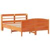 vidaXL Cama sin colch&oacute;n madera maciza de pino marr&oacute;n cera 140x190 cm
