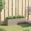vidaXL Jardinera con 3 maceteros rat&aacute;n sint&eacute;tico gris 105x30x32 cm