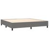 vidaXL Cama box spring con colch&oacute;n tela gris oscuro 200x200 cm