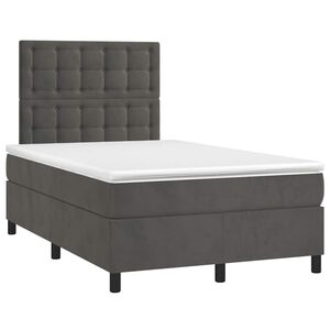 vidaXL Cama box spring con colch&oacute;n terciopelo gris oscuro 120x190 cm