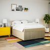 vidaXL Cama box spring con colch&oacute;n tela color crema 140x200 cm