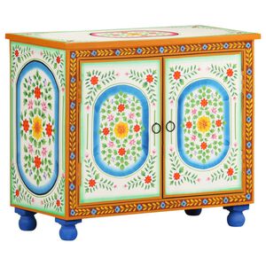 vidaXL Aparador de madera maciza de mango pintado a mano 70x35x60 cm