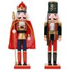 vidaXL Cascanueces de Navidad TURKU 2 uds. Rojo y Negro 38 cm