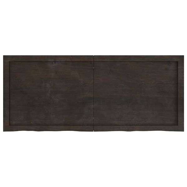 vidaXL Estante pared madera roble tratada marr&oacute;n oscuro 120x50x(2-6)cm